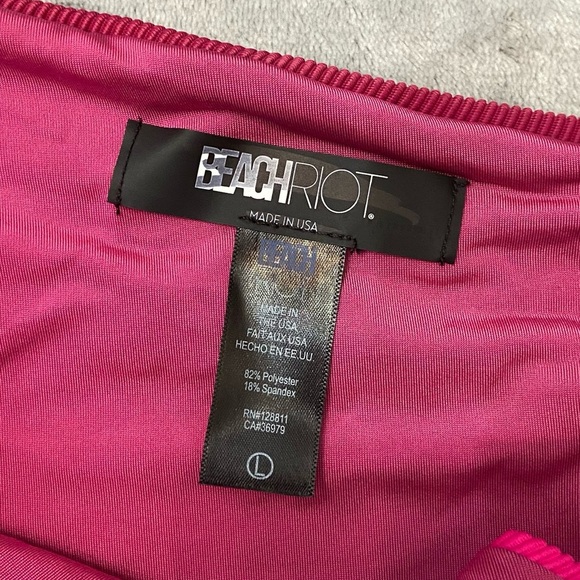 New! Beach Riot Joyce swimsuit be mine colorblock pink red 27906 - Picture 9 of 9